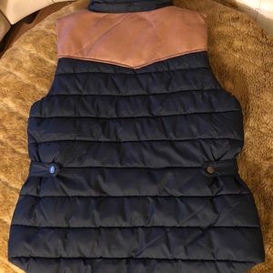 H&M Jackets & Coats - Navy and brown vegan leather puffer vest H&M Jackets & Coats - Navy and brown vegan leather puffer vest